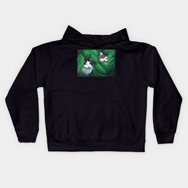 Cats hiding Kids Hoodie by Deeprootsbkk